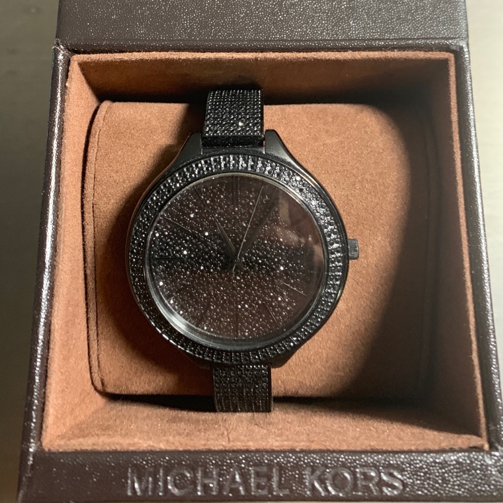 Michael Kors black crystal watch